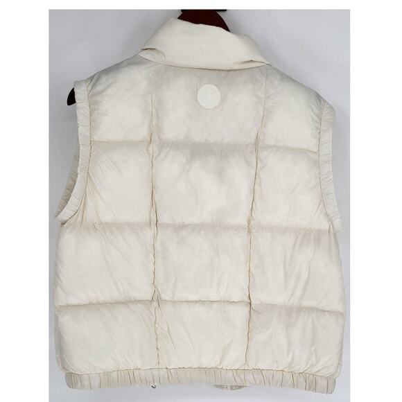 Le Rose Cream Zip Front Manteau Compressible Puffer Vest Women's M - Picture 2 of 11